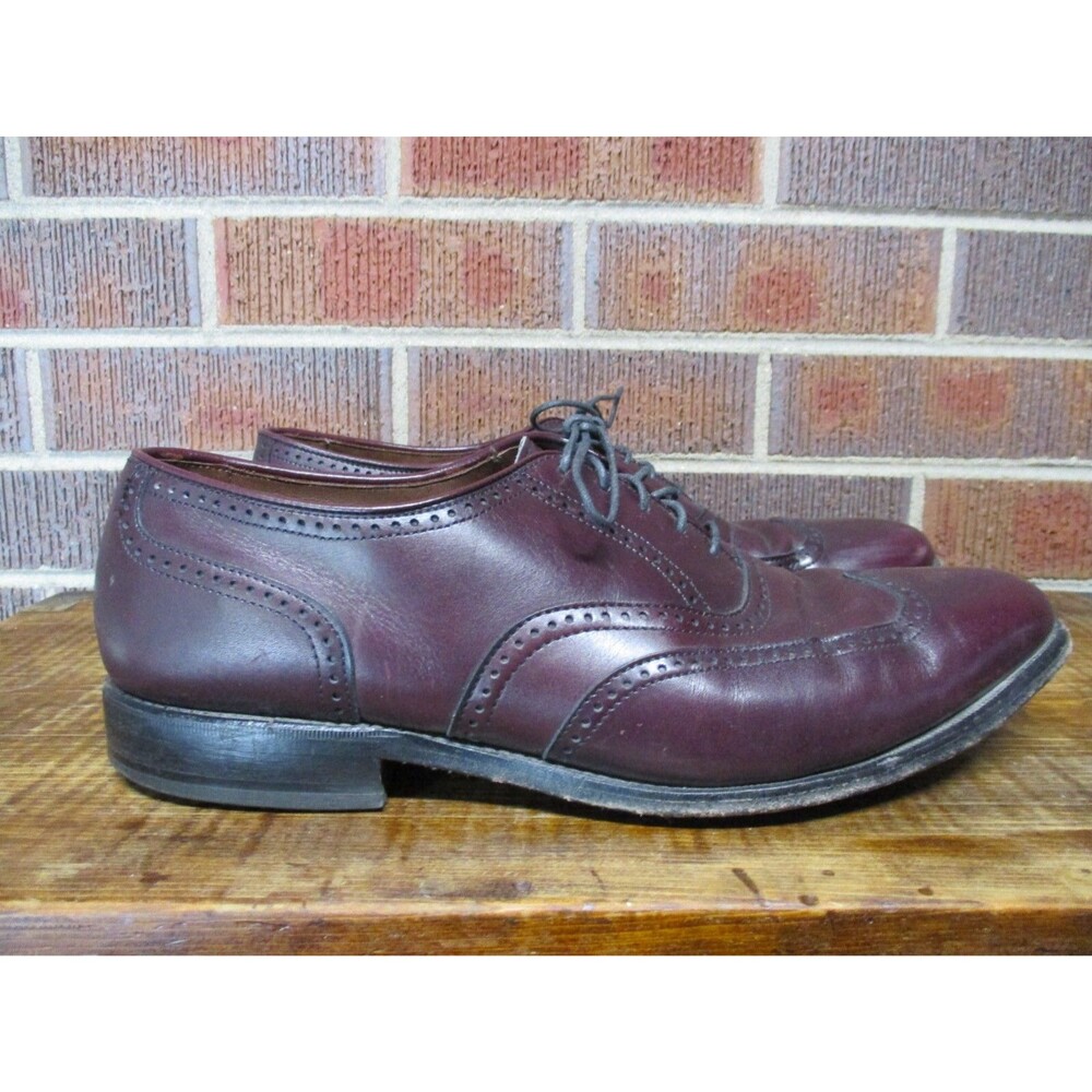 Allen Edmonds Mens Marlow Brown Leather Wingtip Oxford Dress Shoes 9 D USA